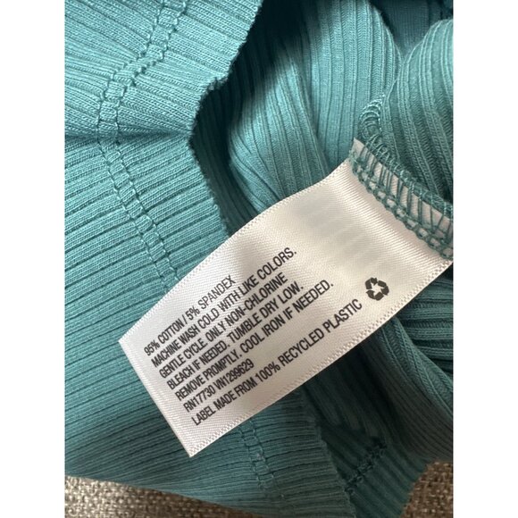 Wild Fable Womens Size Large Ribbed Tank Tops Set of 2 Green & Multicolor Trim - Picture 5 of 13